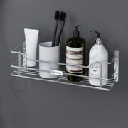 Plantex Wall Mounted Shelf for Bathroom/Stainless Steel Kitchen Shelf with Railings/Perfume Rack/Bathroom Accessories Holder (14 inch, Chrome)