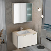 Plantex Wash Basin with Cabinet Full Set/Rectangle Bathroom Vanity/Bathroom Washbasin Cabinet with LED Mirror and Coupling (NZBC-37)