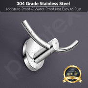 Plantex 304 Grade Stainless Steel Bathroom Hooks for Hanging Towels and Clothes in Washroom/Bathroom Accessories - Oreva (Chrome)