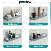 Plantex Shelf for Bathroom/Aluminium and Acrylic Multipurpose Shelf/15x5 inch Shelf for Home/Office/Hotel - Pack of 1 (Grey and Milky White)