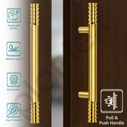 Plantex Stainless Steel Lotus Main Door Handle/Pull-Push Handles for Main Door/Wooden & Glass Door Handle/3 Years Warranty Pack of 2 (PVD Gold)