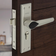 Plantex Heavy-Duty Main Door Lock Set/Door Handle Lock/6-Lever Lock Mechanism Mortise Lock with 3 Keys/Brass Lock Body & Cylinder (PTP-07, Satin & Black)