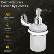 Plantex Smero Pure Brass Made Handwash Holder for Wash Basin/Liquid Soap Dispenser/Shampoo Dispenser - Craft (Chrome)