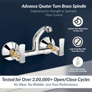 Plantex Sink Cock for Kitchen Sink/360 Degree Rotating with Foam Flow/Wall Mount Swan Neck with Wall Flange and Teflon Tape - Pack of 1 (Chrome, 3523)