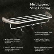 Plantex Smero Pure Brass 24 inch Towel Rack for Bathroom/Towel Stand/Hanger/Towel Holder/Towel Bar/Bathroom Accessories - Effect (Satin Matt)