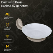 Plantex Smero Pure Brass Soap Holder for Bathroom and Kitchen/Soap Stand/Soap Dish/Soap Case/Bathroom Accessories - Effect (Satin Matt)