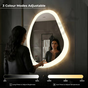 Plantex LED Bathroom Mirror with 3 Tone/Designer Mirror for Living Room/Bedroom/Dressing Room - Oval Shape (18 x 24 Inch)