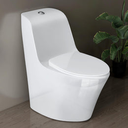 Plantex Imported Ceramic Commode for Toilet/Siphonic Vacuum Jet Flush Western Commode/One Piece Western Toilet with Soft Closing Toilet Seat - S Trap (White)