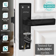 Plantex Heavy-Duty Door Lock Set - Main Door Lock Handle Set/6-Lever Lock Mechanism Mortise Lock with 3 Keys, Brass Lock Body & Cylinder (PTP-08, Black)