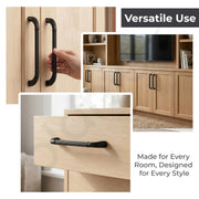 Plantex Cabinet Handle/160mm Handle for Drawer/Wardrobe/Kitchen Handle/Pull-Push Handle for Home/Office - Pack of 2 (Black)