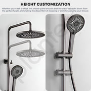 Plantex 304 Grade Stainless Steel Shower Panel for Bathroom/ Modern Shower System with Head Shower/Hand Shower & Massage Spray Jet for Bathroom (Gun Metal Grey)