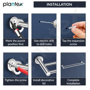 Plantex Stainless Steel Heavy and Sturdy Dual Towel Rod for Bathroom/Towel Hanger/Towel Holder/Bathroom Accessories (24-inch) Chrome Finish