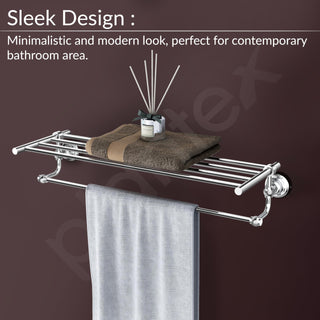 Plantex 304 Grade Stainless Steel 24 inch Towel Rack for Bathroom/Towel Stand/Hanger/Bathroom Accessories - Skyllo (Chrome)