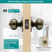 Plantex Stainless Steel Door Locks For Bedroom/Main Door Lock/Cylindrical Lock Set Door Lock For Home Office Hotel (Brass Antique)