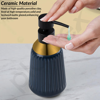 Plantex Ceramic Bathroom Set - Soap Holder for Bathroom/Liquid Soap Dispenser/Tumbler Holder/Toothbrush Holder - 3 Pcs Set