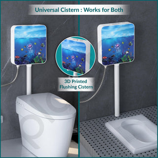 Plantex 3D Printed Flush Tank for Toilet with 7 LTR Water Capacity/Polypropylene Toilet Flush Tank/Dual Flush Cistern with Air Freshener - Pack of 1