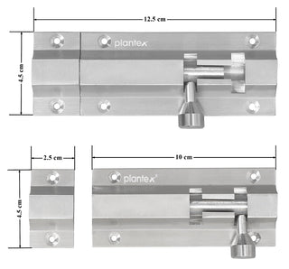 Plantex Stainless Steel 4-inch Tower Bolt/Tower Bolt for Home,Offices Doors and Windows/Tower Bolt for Main Door/Wardrobe Door Latch/Kundi/Chitakini/Door Latch for Windows (Chrome, Pack of 6)