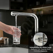Plantex Kitchen Sink Faucet/Kitchen Tap Handle Brass and Body is 304 Grade Stainless Steel/Double Handle Kitchen Mixer Tap Hot and Cold/360Â° Swivel Spout Sink Taps - (7908, Chrome)
