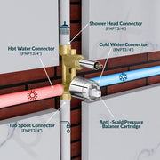 Plantex Brass Diverter Set for Bathroom/Concealed Body High Flow Diverter Full Set with Exposed Part Kit/Bathroom Shower System - (Chrome)