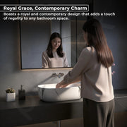 Plantex Tabletop Wash Basin/Bathroom Basin Sink/Ceramic Countertop Basin/Marble Basin with Grey Veins/Wash Basin for Bathroom, Restaurant, Hotel (18 x 13 x 5.5 Inch)