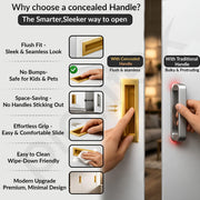 Plantex Sliding Door Handle/Concealed Handle for Sliding Door/160mm Concealed Handle for Wardrobe/Kitchen Cabinet - Pack of 4 (PVD Gold)