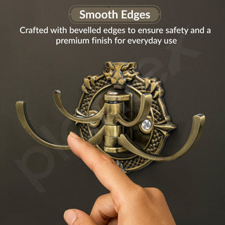 Plantex Zinc Alloy, Antique Robe Hook, Cloth-Towel Hanger Bathroom Accessories (Brass, Lion)
