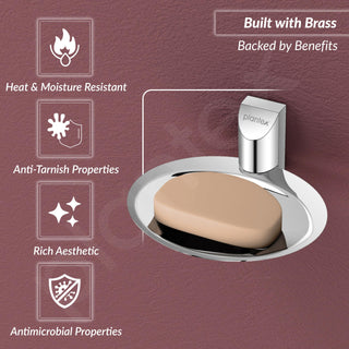 Plantex Smero Pure Brass Soap Holder for Bathroom & Kitchen/Soap Stand/Case/Dish/Bathroom Accessories - Superb (Chrome)