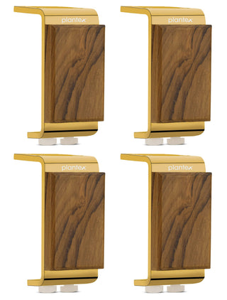Plantex Stainless Steel and Wood 4 inch Sofa Leg/Bed Furniture Leg Pair for Home Furnitures (DTS-59 - Gold) � 8 Pcs
