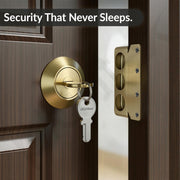 Plantex Brass Tri-Bolt Lock For Main Door/Heavy Duty Door Lock With 4 Keys/Suitable On Single Door For Home/Office/Hotel - Pack Of 1 (Brass Antique)