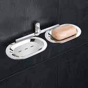 Plantex Double Soap Holder for Bathroom/Pure Brass Dual Soap Dish/Soap Stand/Soap Bar/Soap Case/Bathroom Accessories - Pack of 1 (APS-GIA-10-GIZA, Chrome)