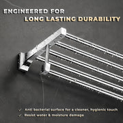 Plantex Towel Rack for Bathroom/Pure Brass Towel Holder/24 Inch Towel Stand/Towel Bar/Bathroom Accessories - Pack of 1 (APS-DL-13, Chrome)