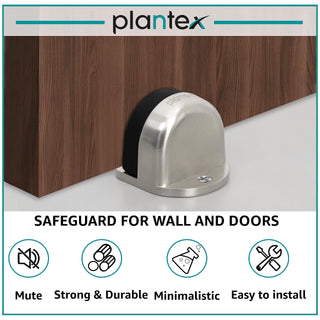Plantex Premium Floor Mounted Door Buffer/Sound Dampening Rubber Buffer for Bed Room/Living Room/Kitchen/Bathroom Door – Pack of 1 (Satin)
