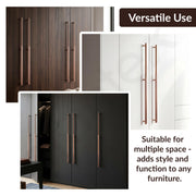 Plantex Stainless Steel & Aluminium Cabinet Handle/900mm Wardrobe Handle for Home/Cupboard Door Pull-Push Handles for Hotel/Office - Pack of 2 (DTC-3960, Rose Gold)