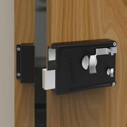 Plantex Heavy Duty Night Latch Door Lock with Key & Knob for Main Door/Inside Opening for Home,Hotel,Office - Pack of 1 (Z-Black)