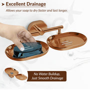 Plantex J4 Stainless Steel Double Soap Dish for Bathroom/Soap Holder for Bathroom/Wall Mounted Soap Holder/Bathroom Accessories (PVD Rose Gold Finish) Onix