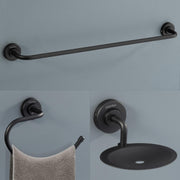 Plantex 304 Grade Stainless Steel Bathroom Accessories Set of 3 - Towel Hanger/Napking Holder/Dual Soap Holder for Bathroom - Daizy (Black)