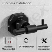 Plantex 304 Grade Stainless Steel Robe Hook/Cloth Holder/Towel Hanger/Bathroom Accessories - Nipron (Black)