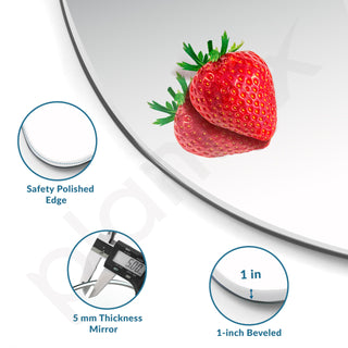 Plantex Unframed Unframed Oval Mirror for Wall/Mirror with Beveled Smooth Edges/Mirror for Bathroom/Dressing Room/Living Room/Bedroom/Entryway - (15 X 18 Inch), Clear