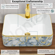 Plantex Ceramic TableTop Wash Basin/Countertop Basin for Bathroom/Small Washbasin/Bathroom Sink (19 x 15 x 5.5 Inch)