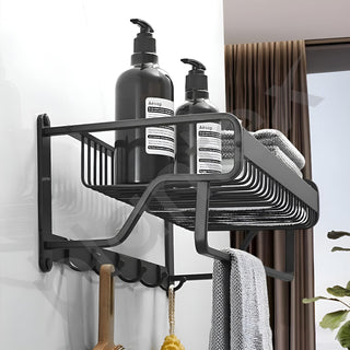 Plantex Aluminium Towel Holder in Bathroom/Towel Hanger/Hanger for Cloth/Bathroom Accessories (22 inch -Black)