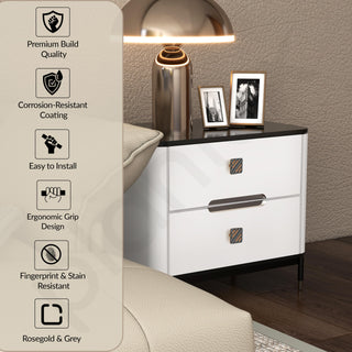 Plantex Knobs for Drawers/Drawer Knobs for Cabinets/Pull-Push Knobs for Kitchen/Bedroom Drawer - Pack of 4 (SH-434, Rose Gold & Grey)