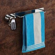 Plantex Stainless Steel Single Towel Rod with Hooks for Bathroom/Towel Stand for Kitchen/Towel Hanger/Hook Rail/Bathroom Accessories (Chrome)