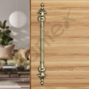 Plantex 18 Inch Main Door Handle/Wooden Pull-Push Handle for Main Door/3 Year Warranty Pack of 1 (S-136-Brass Antique)