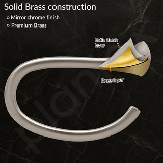 Plantex Smero Pure Brass Towel Hanger for Wash Basin/Hand Towel Hanger/Bathroom Accessories - Effect(Satin Matt)