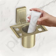 Plantex 304 Grade Stainless Steel Tumbler Holder/Tooth Brush Holder for Bathroom - Crystal (Brass Antique)