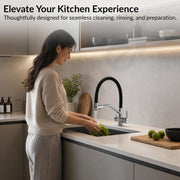 Plantex Flexible Tap for Kitchen Sink/Pure Brass Dual Flow Pull Out Sink Mixer Tap Hot and Cold/Movable/Rotable Water Mixer Faucet - (7904, Chrome)