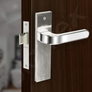 Plantex Heavy Duty Door Lock ÃƒÂ¢Ã¢â€šÂ¬Ã¢â‚¬Å“ Bathroom Door Lock/Mortise 8inch Keyless Plate Handle Set for Home/Bathroom/Store Room/Balcony/Office with Baby Latch (8068, Steel Satin and Chrome)