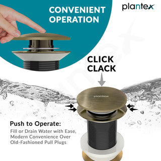 Plantex Pure Brass Waste Coupling for Wash Basin/5 inch Drain Out let System Fully Thread Pop up Coupling for Wash Basin - Pack of 1 (Brass Antique)