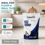 Plantex Lexora Premium Tile Grout/Waterproof Tile Gap Filler for Kitchen & Bathroom Wall Tiles Joint Filler/Crack Resistant/Chemical Resistant/Stain Resistant – 1 kg (Grey)