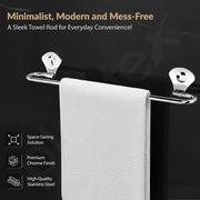 Plantex Royal Stainless Steel Bathroom Single Towel Rod/Towel Hanger/Towel Holder/Stand/Bathroom Accessories (24-inch) Chrome